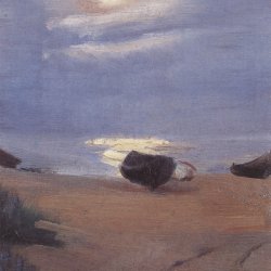 Anna-Ancher-Boote-im-Mondschein-am-Suedstrand