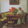 Anna-Ancher-Interior-with-poppies-and-reading-woman