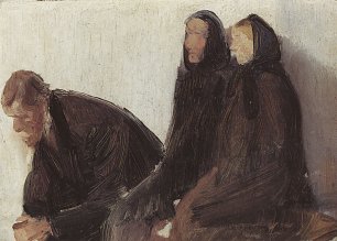 Anna Ancher Kirchgaenger sitzend Wandbild