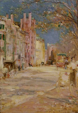 Edward Mitchell Bannister Boston Street Scene Boston Common Wandbild