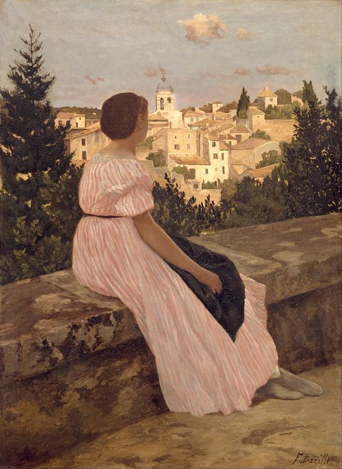 Frederic Bazille Il vestito rosa Wandbild