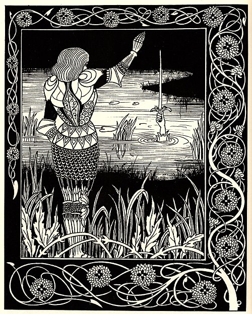 Aubrey Beardsley Excalibur in the lake Wandbild