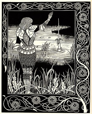 Aubrey Beardsley Excalibur in the lake Wandbild