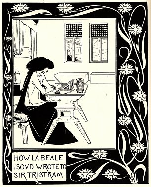 Aubrey Beardsley How la beale isoud wrote to sir tristram Wandbild