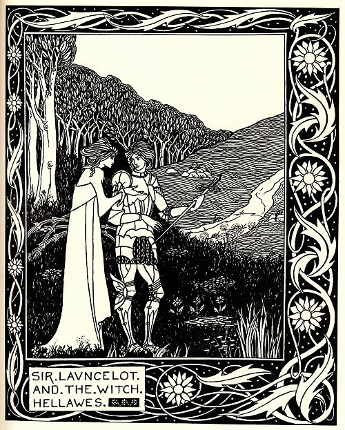Aubrey Beardsley Sir launcelot and the witch hellawes Wandbild