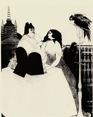 Aubrey Beardsley The lady at the dressing table Wandbild