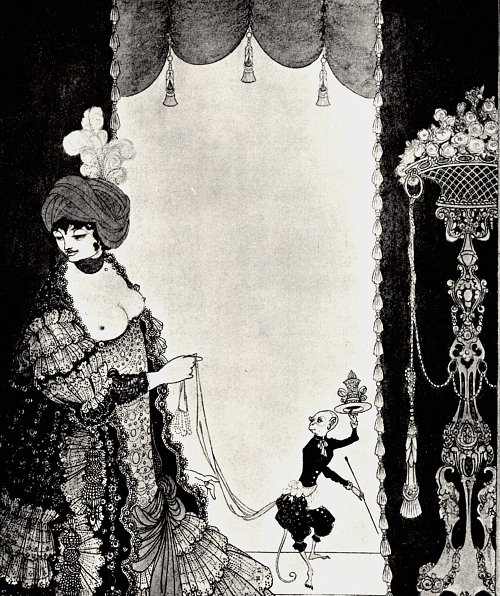 Aubrey Beardsley The lady with the monkey Wandbild