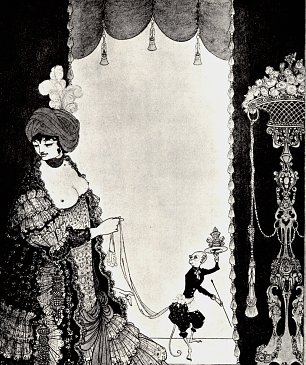 Aubrey Beardsley The lady with the monkey Wandbild