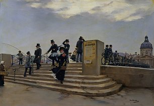 Jean Beraud A Windy Day on the Pont des Arts Wandbild