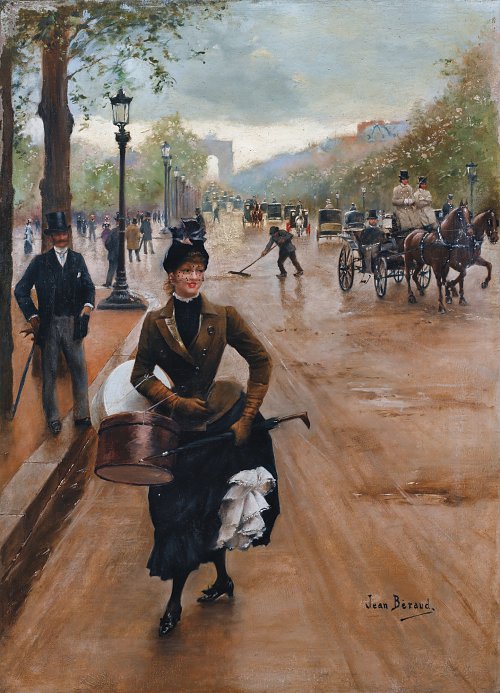 Jean Beraud La Modiste Sur Les Champs Elysees Wandbild