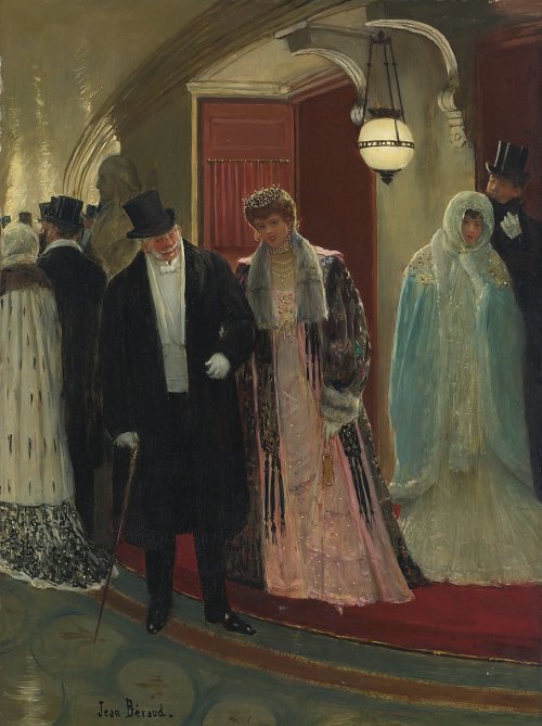 Jean Beraud SORTIE DE LA LOGE DE LOPeRA Wandbild