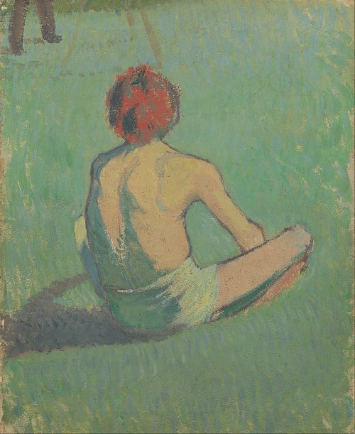 Emile Bernard Boy sitting in the grass Wandbild