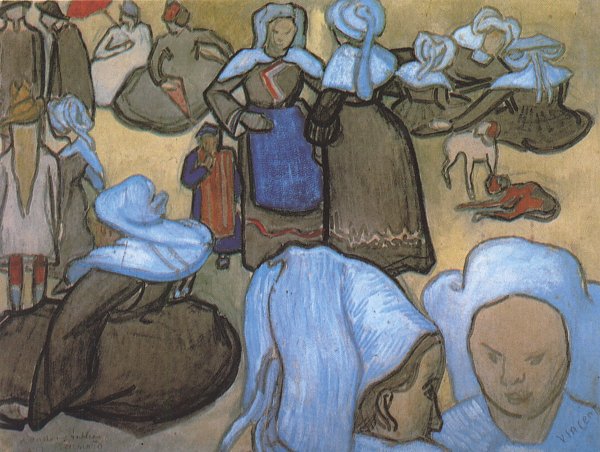 Emile Bernard Breton Women Wandbild