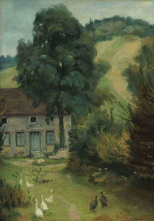 Emile Bernard House in molosmes with chickens Wandbild