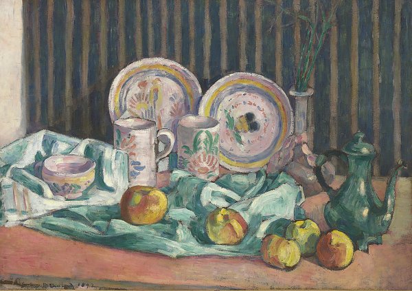 Emile Bernard Nature morte aux pommes et compotiers Wandbild