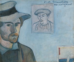 Emile Bernard Self portrait with portrait of Gauguin Wandbild