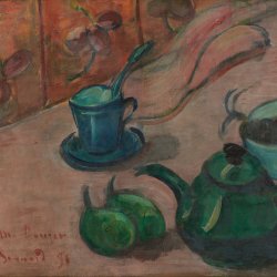 Emile-Bernard-Still-life-with-teapot-cup-and-fruit