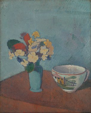 Emile Bernard Vase with flowers and cup Wandbild