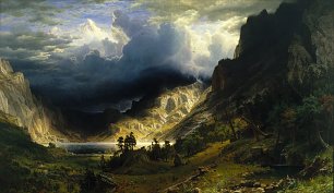 Albert Bierstadt Ein Sturm in den Rocky Mountains, Mt. Rosalie Wandbild