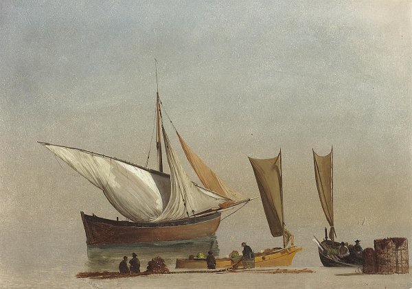 Albert Bierstadt Fischer Boote Wandbild
