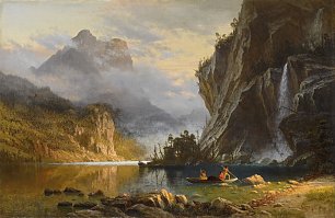 Albert Bierstadt Indianer Speerfischen Wandbild