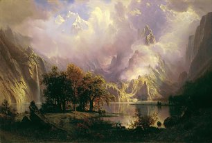 Albert Bierstadt Rocky Mountain Landschaft Wandbild