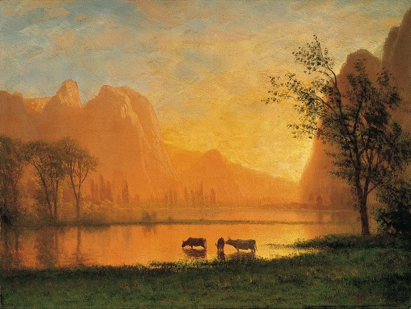 Albert Bierstadt Sundown at Yosemite Wandbild