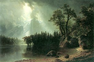 Albert Bierstadt Vorbeiziehender Sturm ueber der Sierra Nevada Wandbild