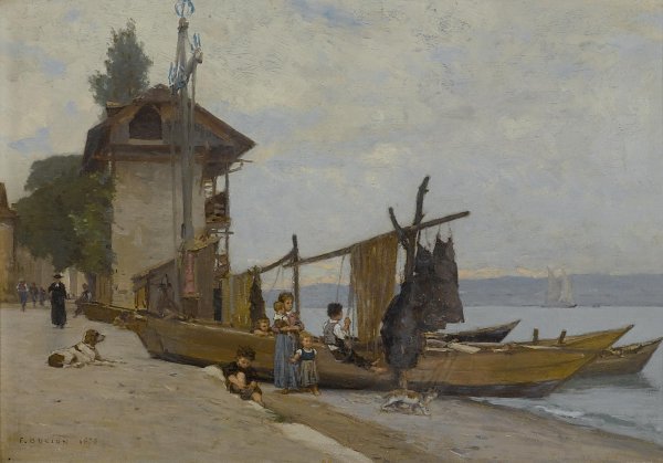 Francois Bocion Le Port de Tourronde Wandbild