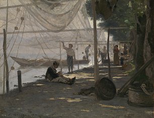 Francois Bocion Netzflicker am Genfersee Wandbild
