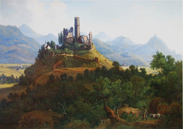Karl Bodmer Blick auf die Godesburg und das Siebengebirge Wandbild