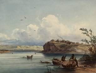 Karl Bodmer Ein Mandan Dorf Wandbild