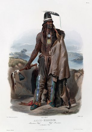 Karl Bodmer Ein Minatarre Chef Wandbild