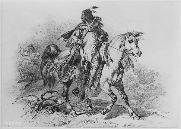 Karl Bodmer Ein Schwarzfuss mit Gewehr Wandbild