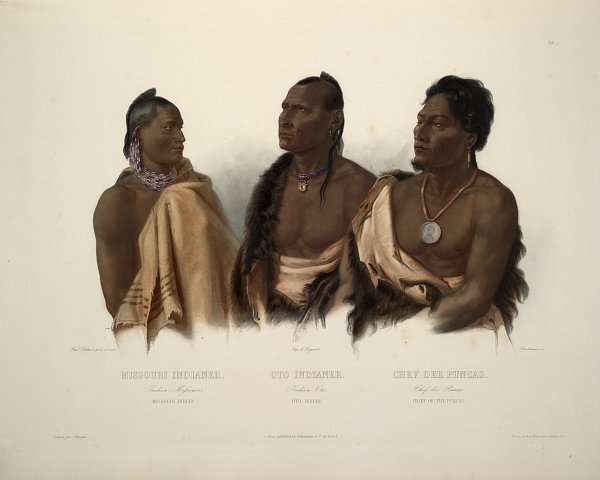 Karl Bodmer Missouri indianer Oto und Chef der Puncas Wandbild