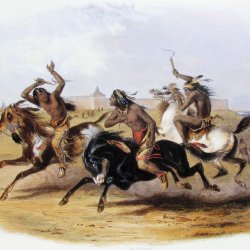 Karl-Bodmer-Pferderrennen-von-Sioux-Indianer