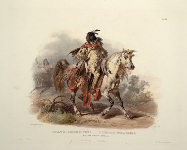 Karl Bodmer Schwarzfussindianer zu Pferde Wandbild