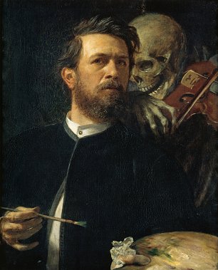 Arnold Boecklin Selbstbildnis mit fiedelndem Tod Wandbild