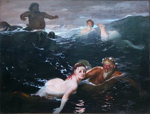 Arnold Böcklin Spielend in den Wellen
