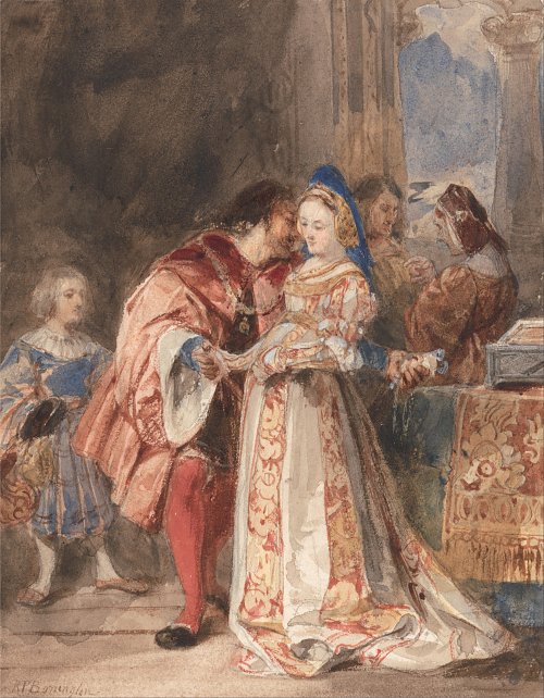 Richard Parkes Bonington Portia and Bassanio Wandbild