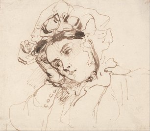 Richard Parkes Bonington Study of a Woman with her Head on her Hand Wandbild