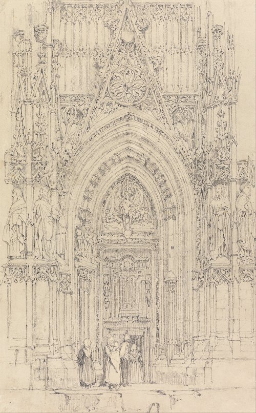 Richard Parkes Bonington The Church of St Wulfran Abbeville The North Door of the West Front Wandbild