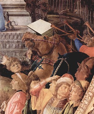 Sandro Botticelli Anbetung der Heiligen Drei Koenige London Detail 2 Wandbild