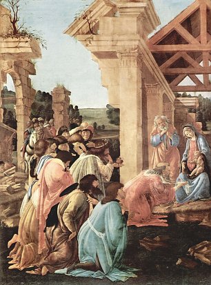 Sandro Botticelli Anbetung der Koenige Washington Detail 1 Wandbild