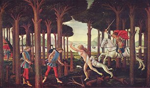 Sandro Botticelli Gemaelde zu Boccaccios Decameron Erste Episode Wandbild