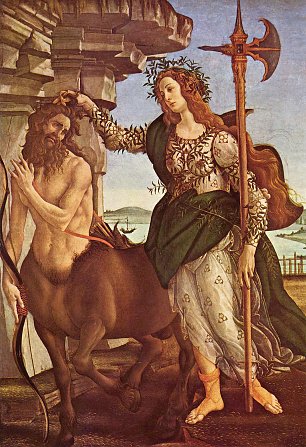 Sandro Botticelli Minerva und der Kentaur Wandbild