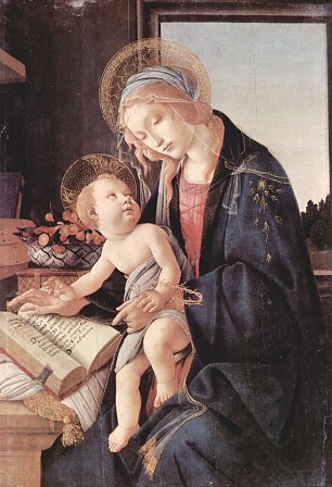 Sandro Botticelli Mutter Gottes lehrt das Jesuskind Wandbild