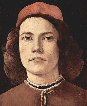 Sandro Botticelli Portrait eines jungen Mannes Detail Wandbild