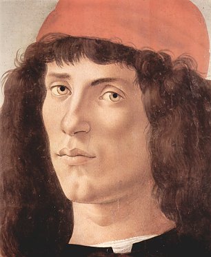 Sandro Botticelli Portrait eines jungen Mannes mit roter Muetze Wandbild