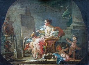 Francois Boucher Allegorie de la peinture Wandbild
